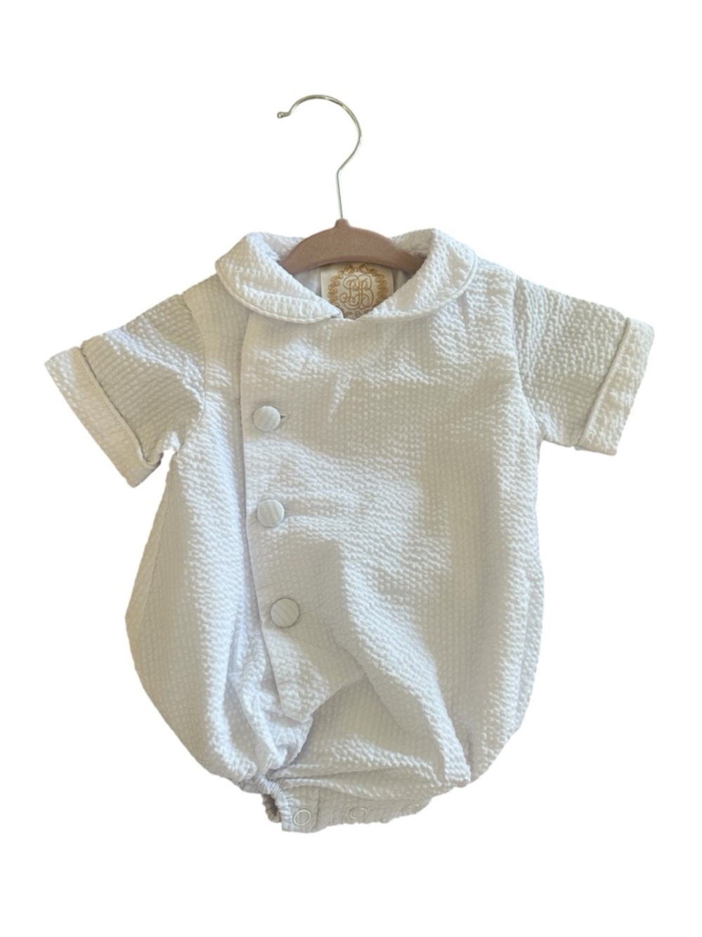 TBBC Bubble Romper, White 0/6 months